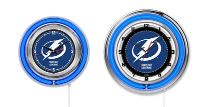 NHL - Tampa Bay Lightning Double Neon Ring, Logo Clock Hockey Team Logo Foto 1 de 4