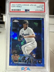 2023 Topps Chrome Sapphire Eury Perez Rc Psa 10 - Picture 1 of 2