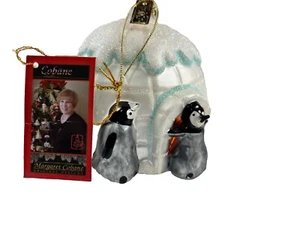 Iglú de pingüino Margaret Cobane clásico adorno de Navidad de vidrio con etiqueta - Imagen 1 de 7