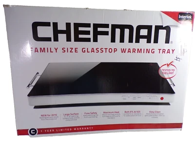 Chefman Intertek 21" x 16" Warming Tray Glasstop Easy Clean, Open Box - Image 1 of 4