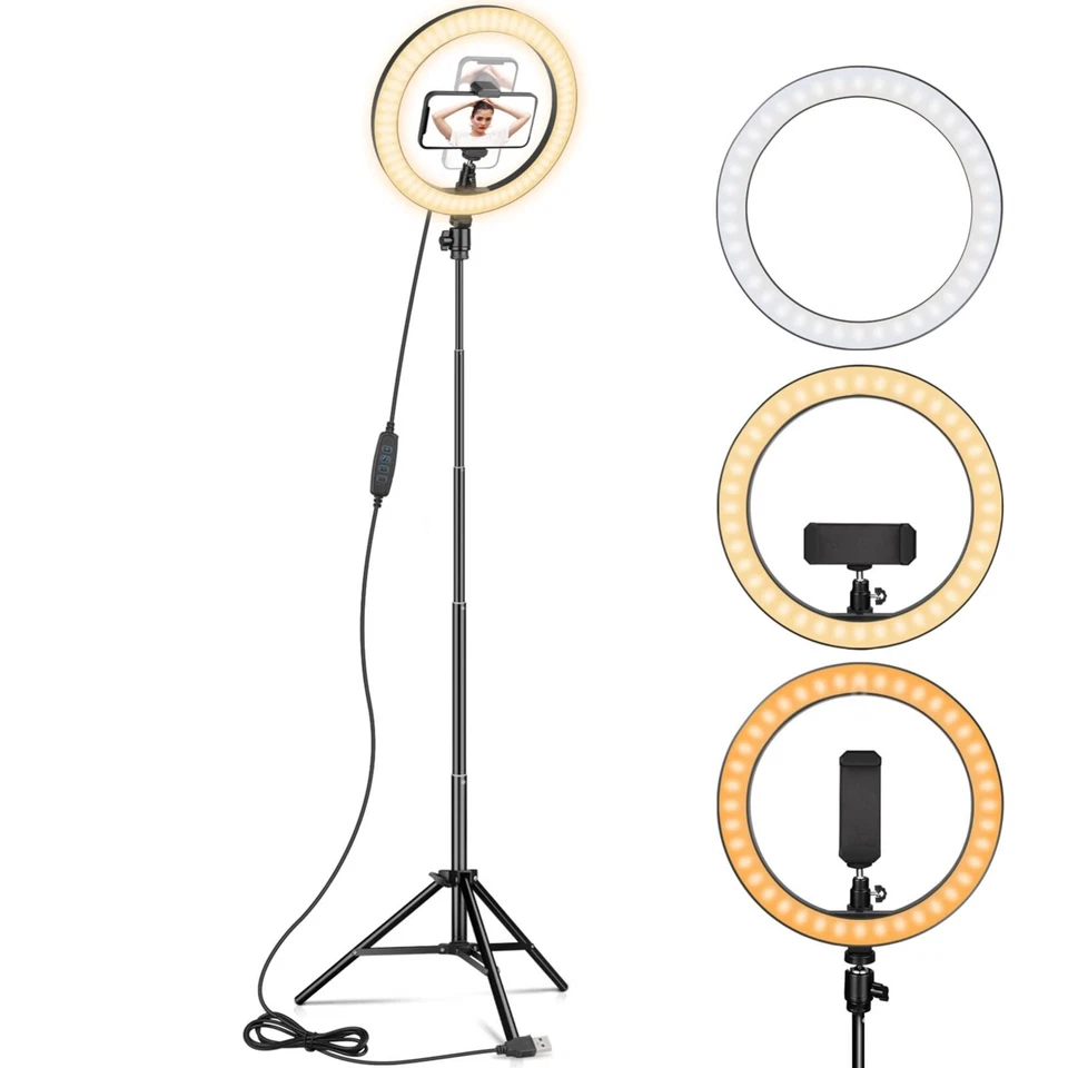 Ring Light with Tripod Stand (2.1m), Phone Holder & Bluetooth Device - Image 1 of 1