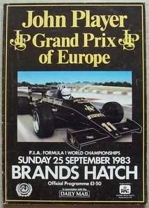 GRAND PRIX OF EUROPE 1983 BRANDS HATCH FORMULA ONE F1 Official Programme - Picture 1 of 3