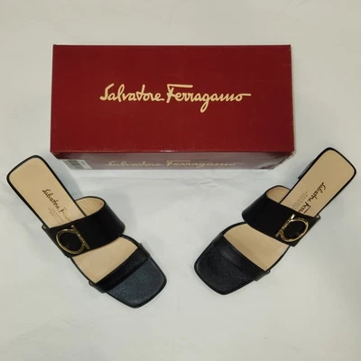Nueva sandalia vintage Salvatore Ferragamo Slide con hebilla Gancini talla 11 (25049) Foto 1 de 4