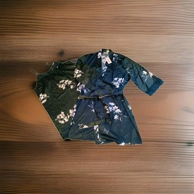 NEW Ekouaer Nightgown w/ Robe Set 2 Piece Lace Cami Silky Lingerie Women's XL  - Image 1 of 4