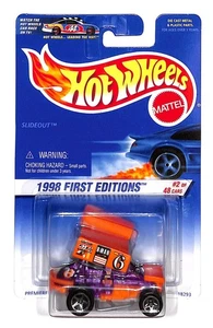 1998 Hot Wheels #640 First Editions 2/40 SLIDEOUT Purple/Orange w/5 Spoke Wheel - Picture 1 of 1