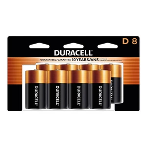 Duracell Coppertop D Alkaline Batteries, Pack Of 8, 3 Hang Hole Packaging - Picture 1 of 6