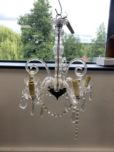 Rare Antique Murano 5 Arm Chandelier H48cm W42cm - Picture 1 of 6