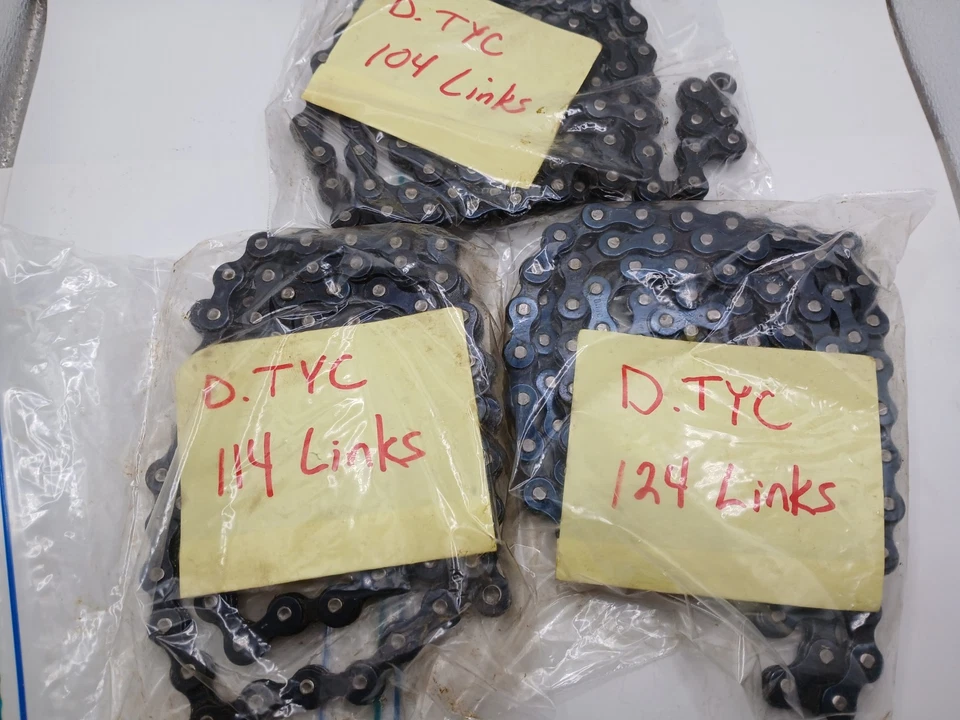 Lot Of 3 Vintage TYC Bike Chains D.TYC 114, 124, 104 Links BMX?  - Image 1 of 4