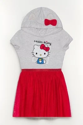 Sanrio Hello Kitty Hooded Short Sleev Tutu Dress Tulle Skirt Girls Sz: L NWT $28 - Image 1 of 4