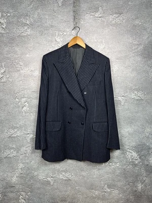 Винтажный шерстяной двубортный полосатый блейзер Christian Dior размер 43R - Изображение 1 из 4