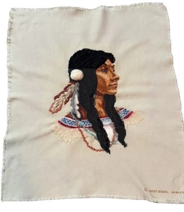 Indianer Indianer Prinzessin Kunst 3D fertig Sonnenuntergang Nadelspitze 2219 - Bild 1 von 10