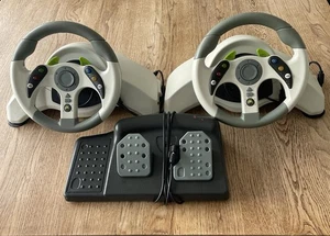 2x Mad Catz MC2 Racing Wheels for Xbox 360 + Pedal Set – Fully Working - Picture 1 of 8