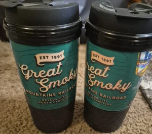 2 Great Smoky Mountains Railroad 16 Unzen Kaffeetassen ~ To Go Becher ~ Zug/Eisenbahn - Bild 1 von 7