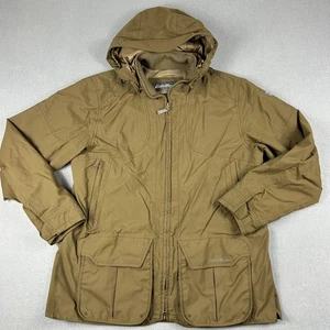 Eddie Bauer Jacket Mens Large Brown Sportshop Hooded Full Zip Cargo Pockets - Picture 1 of 10