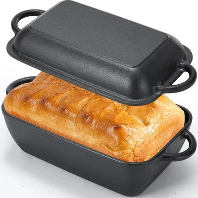 Cast Iron Bread Pan with Lid Pre-Seasoned Dutch Oven 5.7QT Non-Stick Bread Lo... - Image 1 of 4