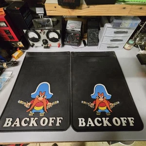 Pair Of Vintage 1976 -Yosemite Sam Back Off Truck Mud Flaps Vintage 12”x18” - Picture 1 of 6