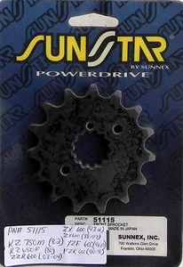 Piñón delantero 51115 SunStar 15T para muchas bicicletas de calle Yamaha Kawasaki Suzuki - Imagen 1 de 1