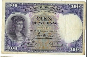 ESPAÑA: 100 PESETAS GRAN CAPITAN (ALFONSO XII). AÑO 1931. SIN SERIE. RC+. IDEAL - Foto 1 di 2