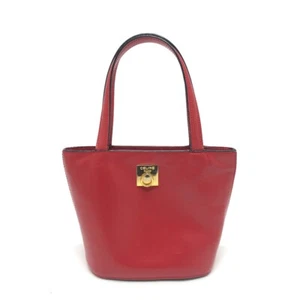 CELINE Mini tote Bag Hand Bag Leather Red - Picture 1 of 12