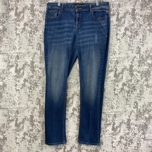 Cato Premium Jeans Women Sz 14 Straight Leg Flap Pocket Stretch Comfort Blue - Picture 1 of 16