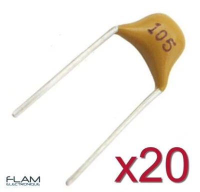 GENERIQUE Lot 20x condensateur céramique 50V type 105 1uF Monolithic Ceramic Capacitor