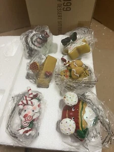 6 Resin Ceramic Anthropomorphic Holiday Food Dessert Shelf Sitter Figure Decor - Picture 1 of 9