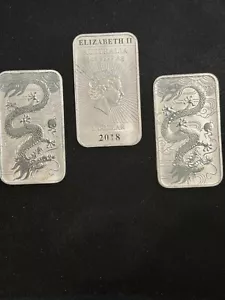 2018 P Australian 1oz Silver Bar Chinese Dragon 1 Dollar, limited mintage, wow! - Picture 1 of 3