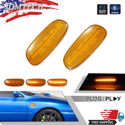 Luces de señal de giro LED secuenciales ámbar para Subaru Impreza 1993-2001 Foto 1 de 4