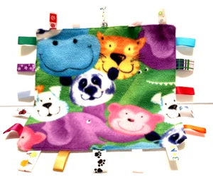 Zoo Animal Baby Security Blanket Baby Lovey Colorful Satiny Comforting Unbranded - Picture 1 of 3