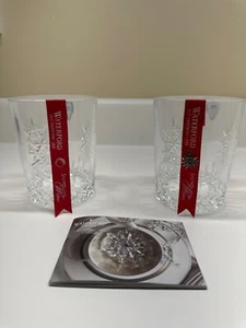 Waterford Snowflake Wishes Joy Clear Double Old Fashioned , 1st Edition Set of 2 - Picture 1 of 9