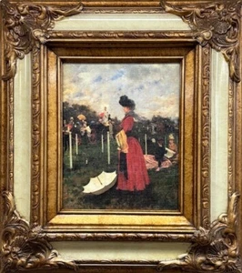 Francisco Miralles "On the Racecourse" FRAMED Horse Races Victorian Art NEW! - Picture 1 of 4