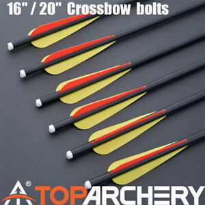 16" / 20" Carbon Crossbow Bolts Crossbow Arrows OD 8.8 Screw-in tip for Crossbow