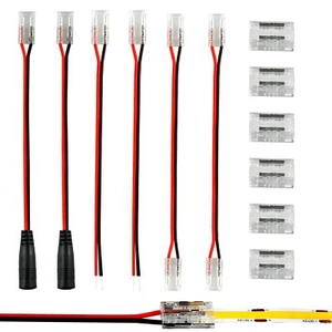 12pack Cob Led Light Strip Connectors 2pin 8mm Wide Right Angle Corner Solderles - Picture 1 of 8