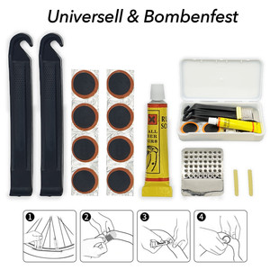 Flickzeug Set Fahrrad Reifenreparatur Fahrradflickzeug Schlauch Pannenset 14tlg