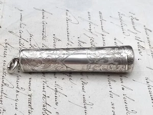 1901 ANTIQUE SILVER CHEROOT HOLDER - Picture 1 of 10