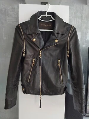 Louis Vuitton Brown Lambskin Leather Bomber Zipper Jacket Biker Moto Gilet Vest - Image 1 of 4