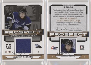 2014 ITG Draft Prospects Prospect Game Used Bronze Jersey /45 Olivier LeBlanc
