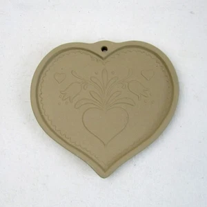 Brown Bag Cookie Art Mold Folk Art Heart 1986 Valentine Love Shortbread Vintage - Picture 1 of 3