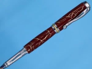 Bolígrafo Tritón de dos tonos cromo actualización dorado Tru-Stone granate/matriz dorada - Imagen 1 de 9