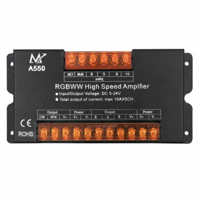 DC5-24V LED Strip High Speed Amplifier 50A 10Ax5CH Power RGBCCT/RGBW/RGB LED X 1 - Image 1 of 4