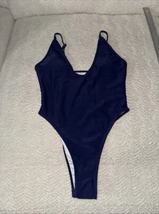 New Swimsuit One Piece Size M Dark Blue Swimwear Beach Bathing suit - Picture 1 of 6