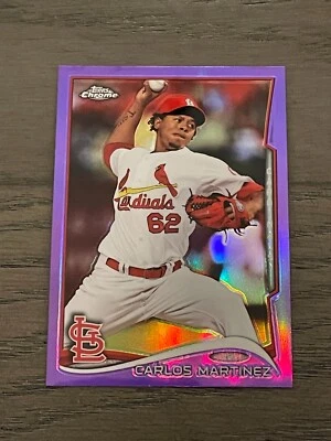 2014 Topps Chrome Purple Refractor Carlos Martinez #54 St. Louis Cardinals - Image 1 of 2