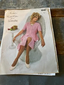 Wendy Midi Suit Jacket & Skirt Vintage Crochet Pattern Cotton 1040 - Picture 1 of 1
