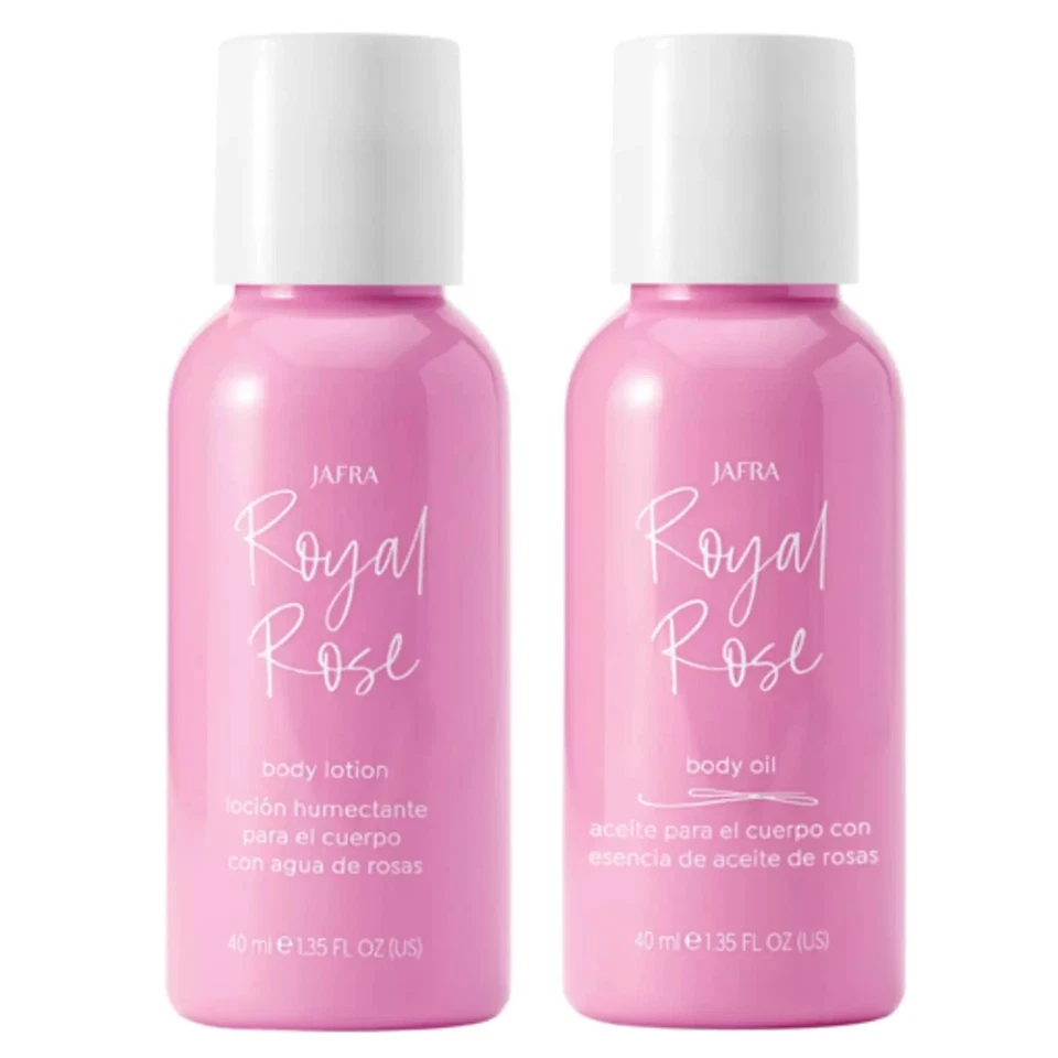 Jafra ROYAL Rose body oil and body lotion , travel size two piece set - Изображение 1 из 1