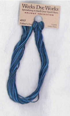 Weeks Dye Works Hand Dyed Floss 4117 FATHER'S DAY 5 yd Cross Stitch Needlepoint - Image 1 of 2