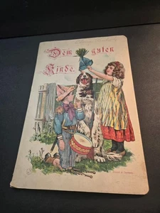 RARE ANTIQUE GOOD KIDS GERMAN CHILDREN'S HARDCOVER BOOK FULL COLOR 1900s SUPERB - Picture 1 of 8