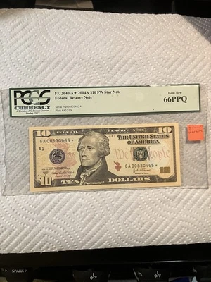 $10 Fr.2040-A 2004A Star Note Graded 66 - Image 1 of 2
