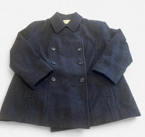 Damen XL Worthington mittellang grau Wollmischung Erbsenmantel schwere Knöpfe Taschen - Bild 1 von 15