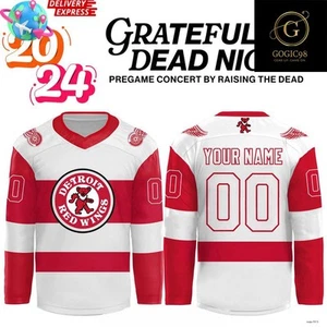 Personalized Detroit Red Wings Grateful Dead Night 2024 Hockey Shirt Unisex Fit - Picture 1 of 6