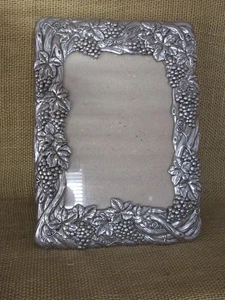 ARTHUR COURT 5x7 Photo Picture Frame 1990 Grape Floral ~ Aluminum ~ #2 ~ NEW - Picture 1 of 10